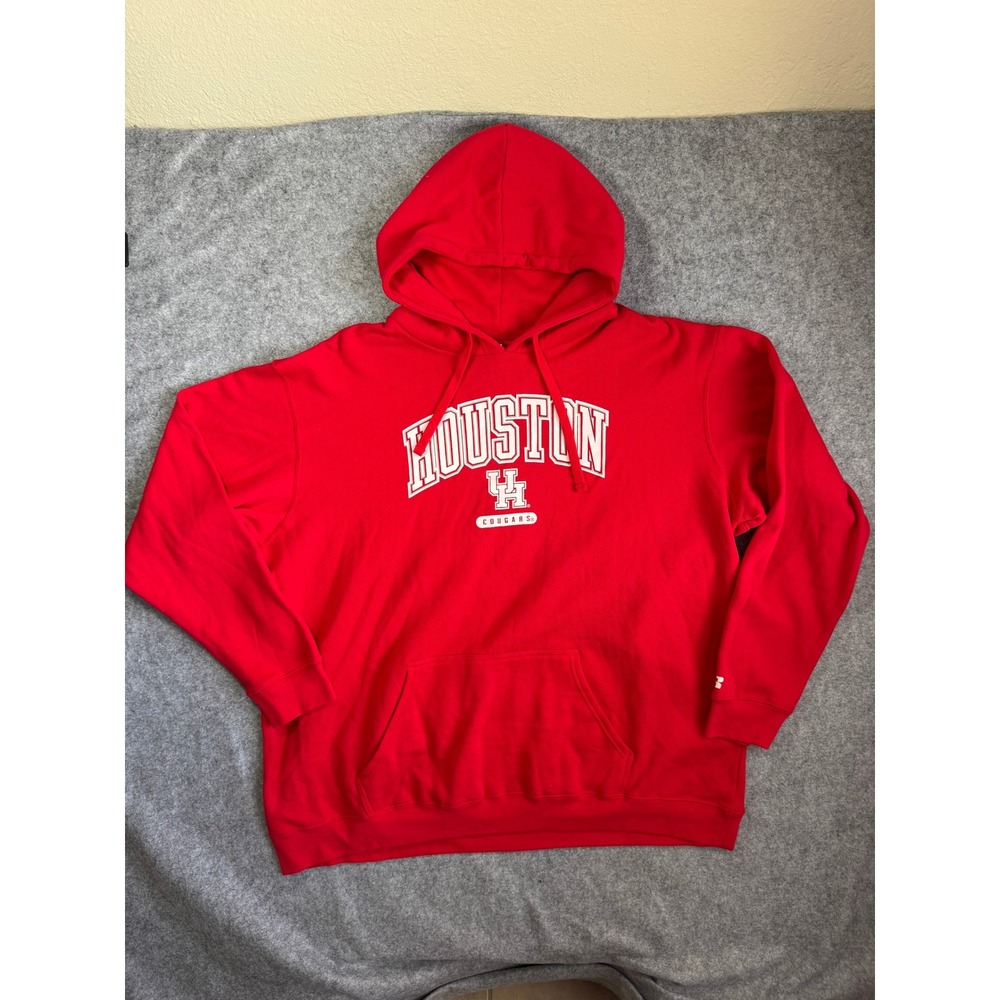 Russell Mens Houston Cougars Pullover Hoodie 3XL Red Graphic Cotton Blend